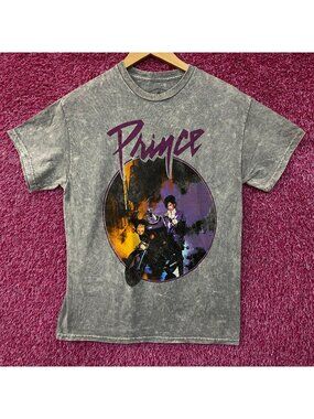 Prince Purple Rain Acid Wash Graphic T-Shirt Medium